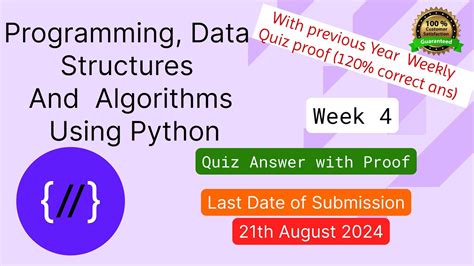 Nptel Programming Data Structures And Algorithms Using Python Week