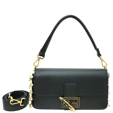 Fendi Black X Versace Vitello Seta Fendace Brooch Baguette Bag The Closet