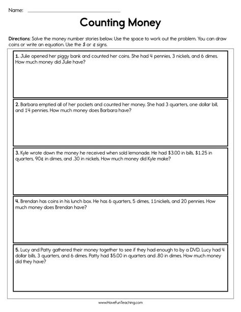 Counting Money Worksheet Have Fun Teaching Worksheets Library