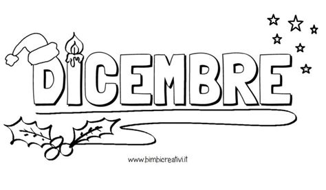 Scritta Da Colorare Dicembre Bimbi Creativi