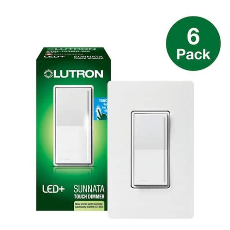 Lutron Sunnata Touch Dimmer Switch Wwallplate For Led Bulbs 150w3 Way Or Multi Location