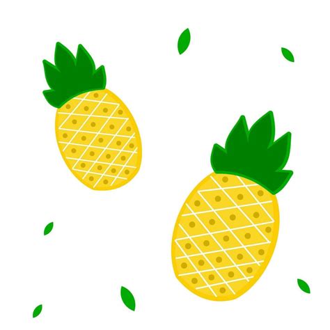 Flat And Cute Pineapple Illustration 23825899 Vector Art At Vecteezy