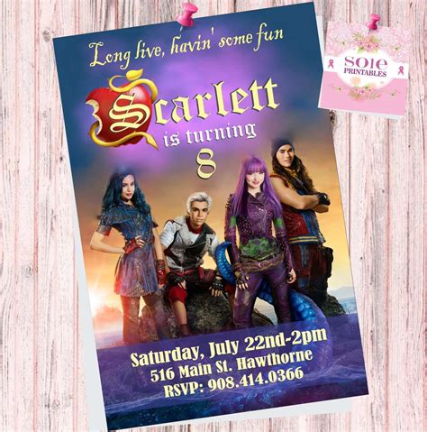 Descendants Party Invitation Template Cards Design Templates