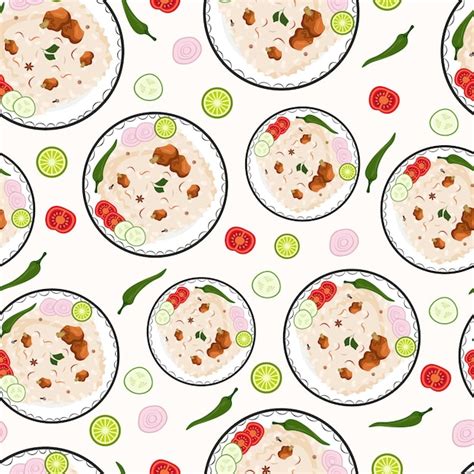 Premium Vector Vector Seamless Asian Foods Pattern