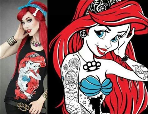 Disney Princess Ariel Pin Up Tattoos