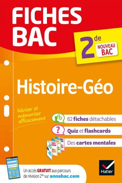 Fiches bac Histoire Géographie 2de Nouveau programme de Seconde Poche