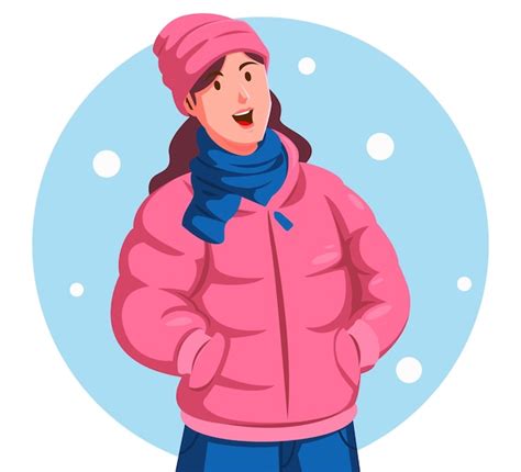 Premium Vector Woman Wearing Winter Clothes Wearing Warm Clothing