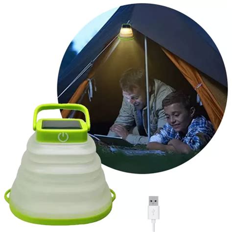 Lanterna De Acampamento Led Solar Dobr Vel Verde Alitrade Usb