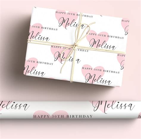 Personalized Birthday Wrapping Paper, Milestone Personalized Gift Wrap ...