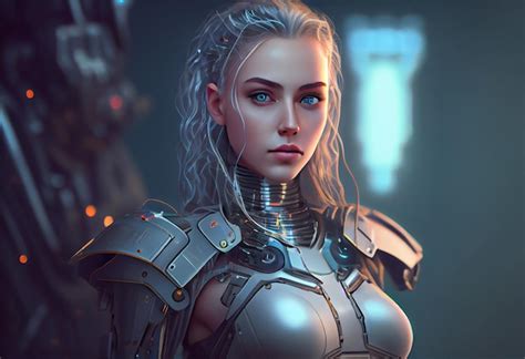 Premium Ai Image Artificial Intelligence A Humanoid Cyber Girl With