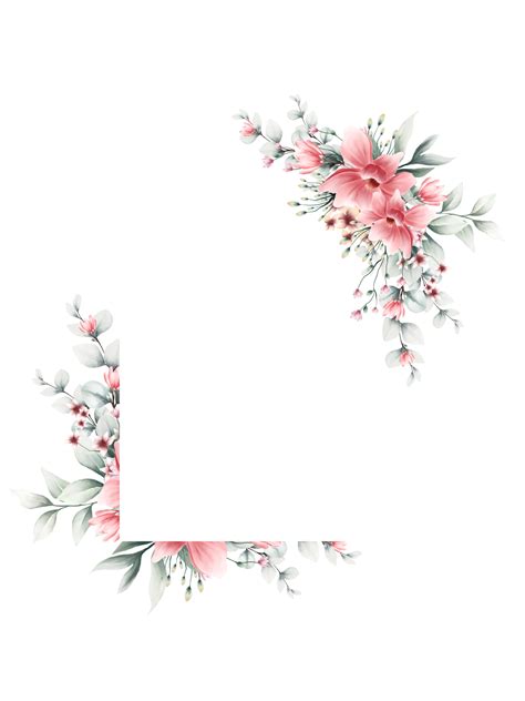 Watercolor Flower Frame Png