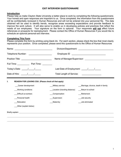 Employee Exit Questionnaire 10 Examples Format How To Conduct Pdf