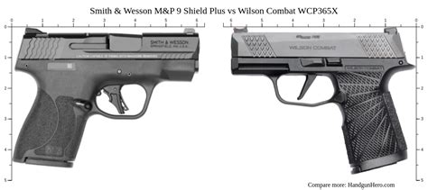 Smith Wesson M P 9 Shield Plus Vs Wilson Combat WCP365X Size