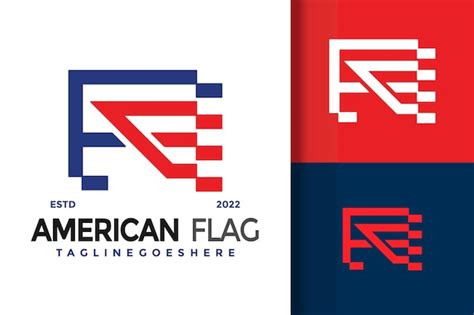 Premium Vector Letter A American Flag Logo Design Vector Illustration