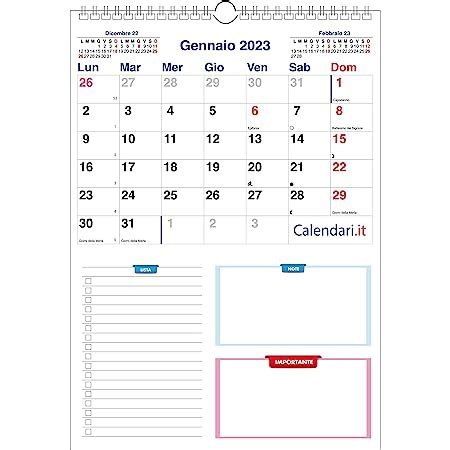 Calendario Da Muro Mod Xl Con Pi Spazio Per Scrivere A X