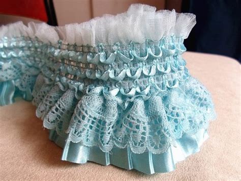 314 Inches Double Layer Ruffle Lace Trim Satin And Lace Trim Etsy Uk