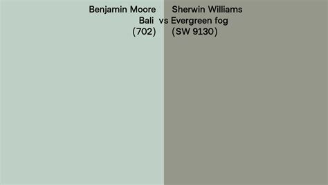 Benjamin Moore Bali 702 Vs Sherwin Williams Evergreen Fog SW 9130