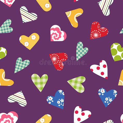 Hearts Seamless Pattern Stock Vector Illustration Of Polka