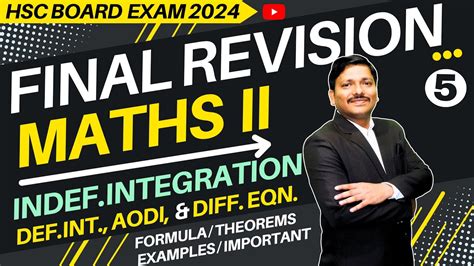 Maths Final Revision Lec Indef Int Di Aodi Diff Eqn Hsc Board Exam