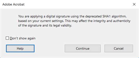 Applying A Digital Signature Using The Deprecated Sha1 Algorithm