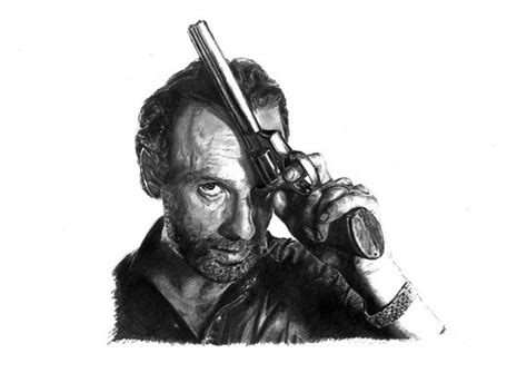 ORIGINAL WALKING DEAD Rick Grimes pencil drawing