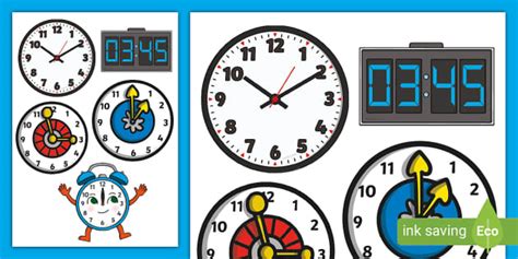 Clock Clip Art Cut-Outs (l'insegnante ha fatto) - Twinkl