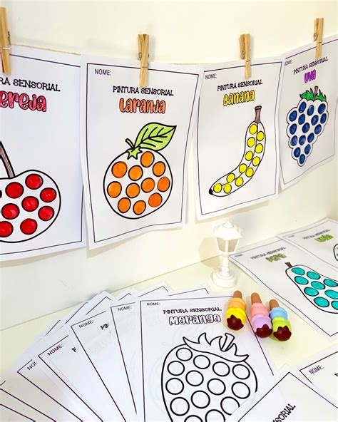 Pintura Sensorial Para Imprimir - PINTURA SENSORIAL FRUTAS – Prof Lotus – Recursos Pedagógicos