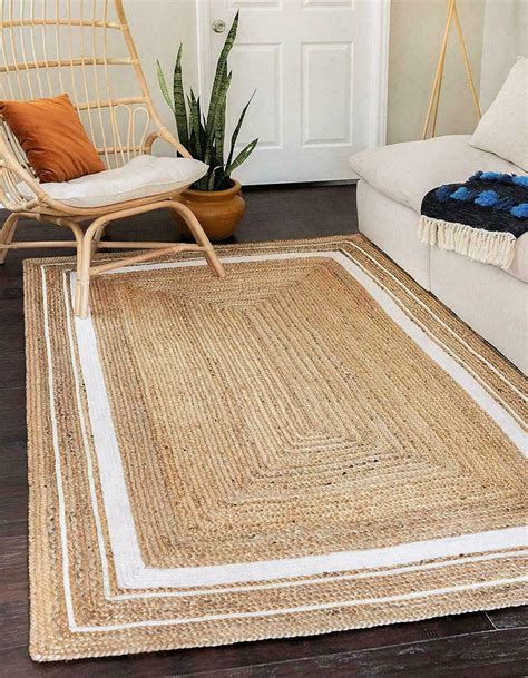 Jute Rug Farm House Area Rug Natural Boho Rug Living Room Rug Etsy