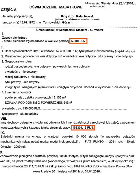 O Wiadczenie Maj Tkowe Burmistrza Krzysztofa Nowaka