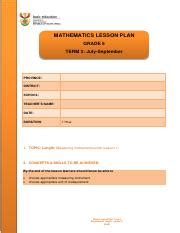 Grade 6 Math Lesson Plan Measurement Of Length Choosing The Course