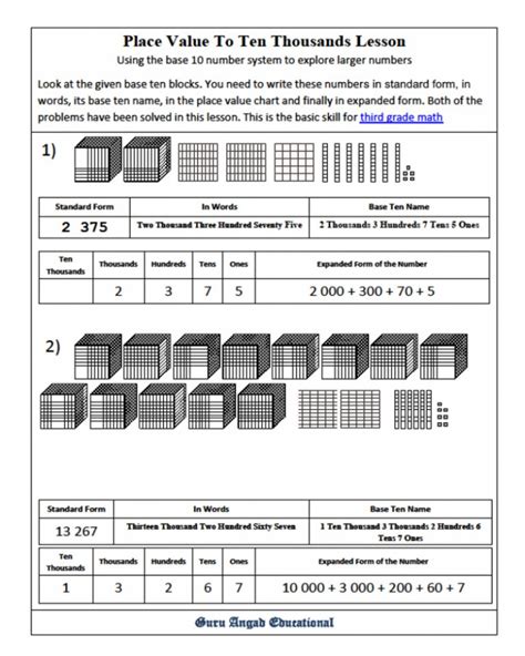 Grade 3 Place Value Thousands Worksheet