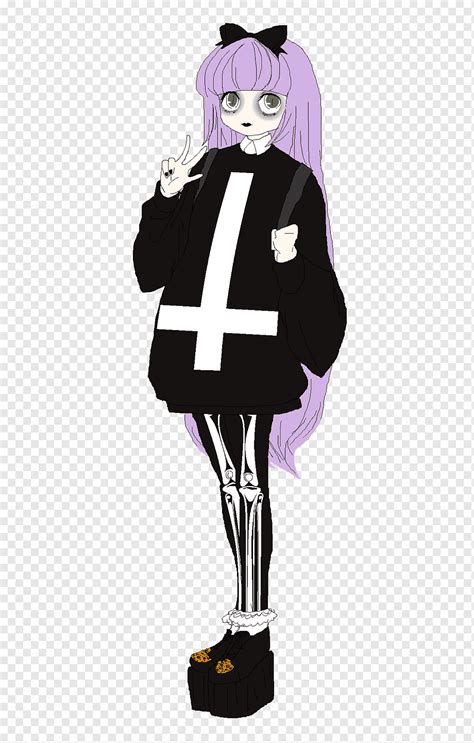 Indie Rock Emo Goth Subcultura Personagem Pixel Art Goth Diverso