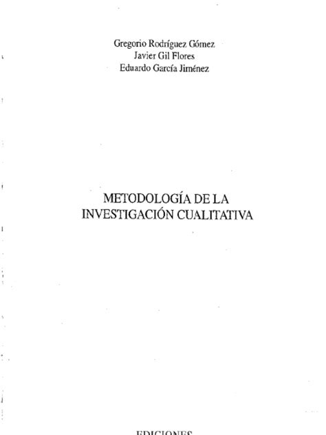 Metodologia De La Investigacion Cualitativa Pdf