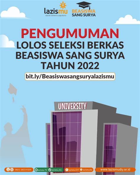 Pengumuman Lolos Seleksi Berkas Beasiswa Sang Surya Pilar