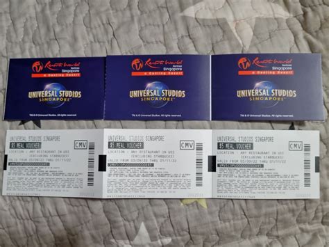 Universal Studios Singapore Meal Voucher Tickets Vouchers Vouchers