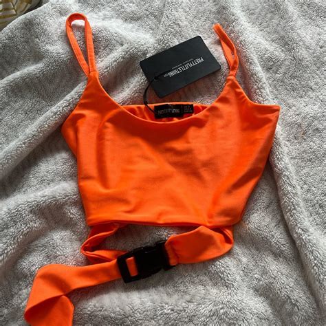 Neon Orange Bikini Front Size 8 Depop