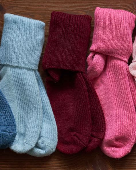 Wine Womens Cashmere Merino Bed Socks WoolOvers UK