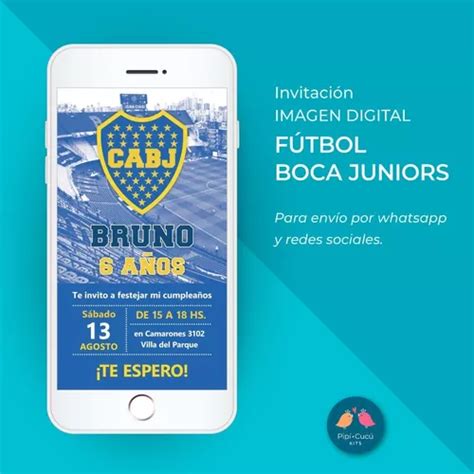 Invitación Virtual Imagen Digital Fútbol Boca Juniors en venta en