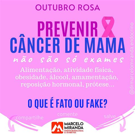 Outubro Rosa Prevenir o Câncer de Mama não são só exames Dr