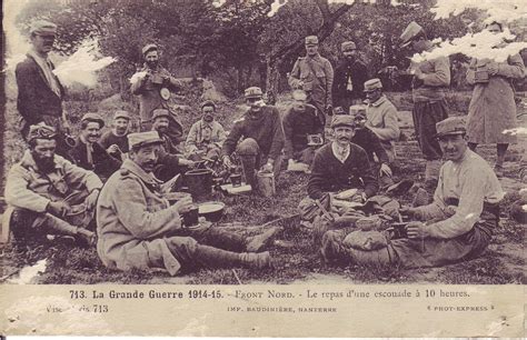 La Grande Guerre Front Nord Le Repas D Une Escouade Carte