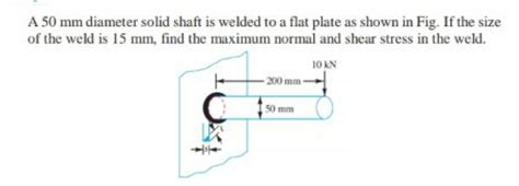 Solved A 50 Mm Diameter Solid Shaft Is Welded To A Flat