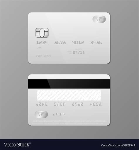 Realistic Credit Card Mockup Template Royalty Free Vector