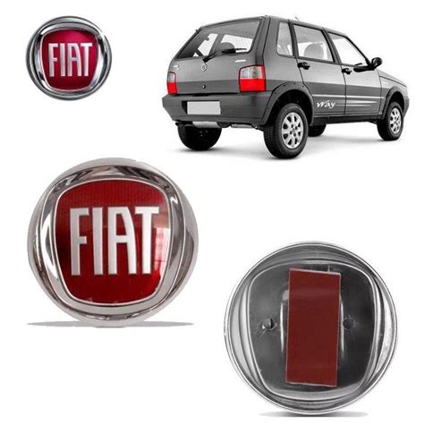 Emblema Do Porta Mala Fiat Uno Mille Fire 2009 Vermelho No Shoptime