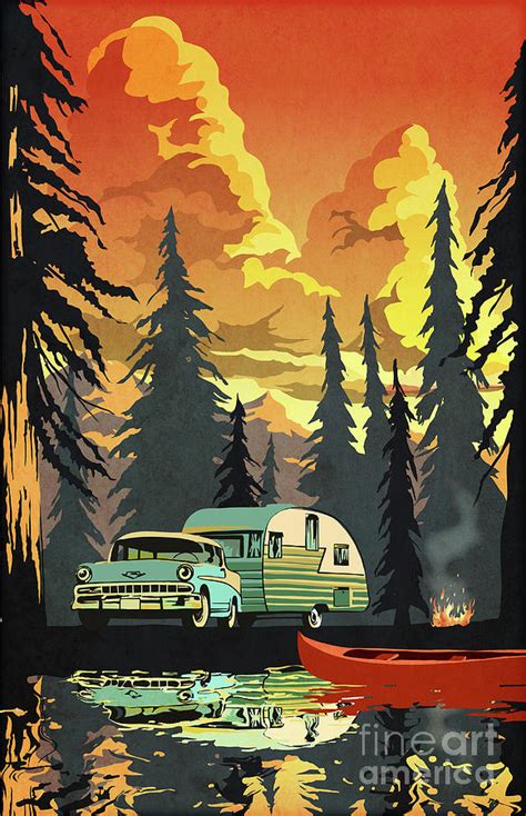 Vintage Shasta Camper Digital Art By Sassan Filsoof Pixels