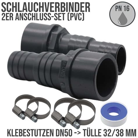 Schlauch T Lle Klebe Verbinder Stutzen Pool Teich Dn Mm