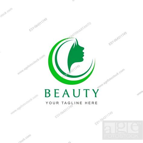 Vector Beauty Logo Label Design Elements Woman Face Symbol Stock