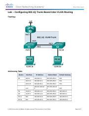 6 3 3 7 Lab Configuring 802 1Q Trunk Based Inter VLAN Routing Docx