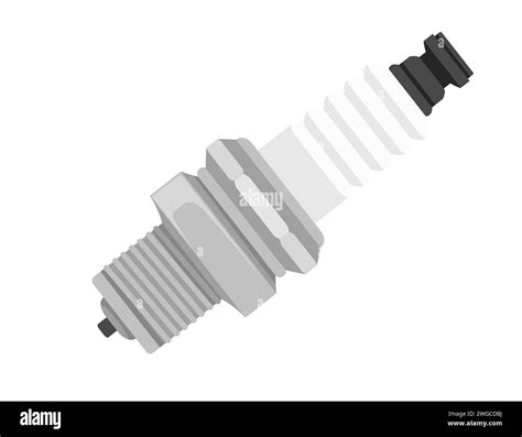 Spark Plug For Car Engine Vector Illustration Isolated On White