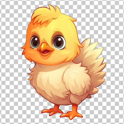 Un pequeño clipart de pollo lindo png Archivo PSD Premium