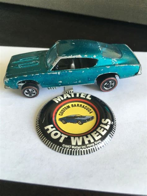 Vintage Hot Wheels Custom Barracuda Redline Hong Kong W Badge